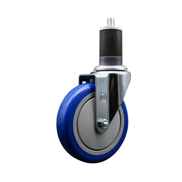Service Caster 5'' Blue Poly Wheel Swivel 1-5/8'' Expanding Stem Caster SCC-EX20S514-PPUB-BLUE-158 - main